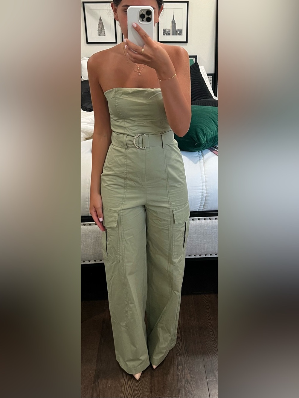 ZARA| OLIVE CARGO JUMPSUIT